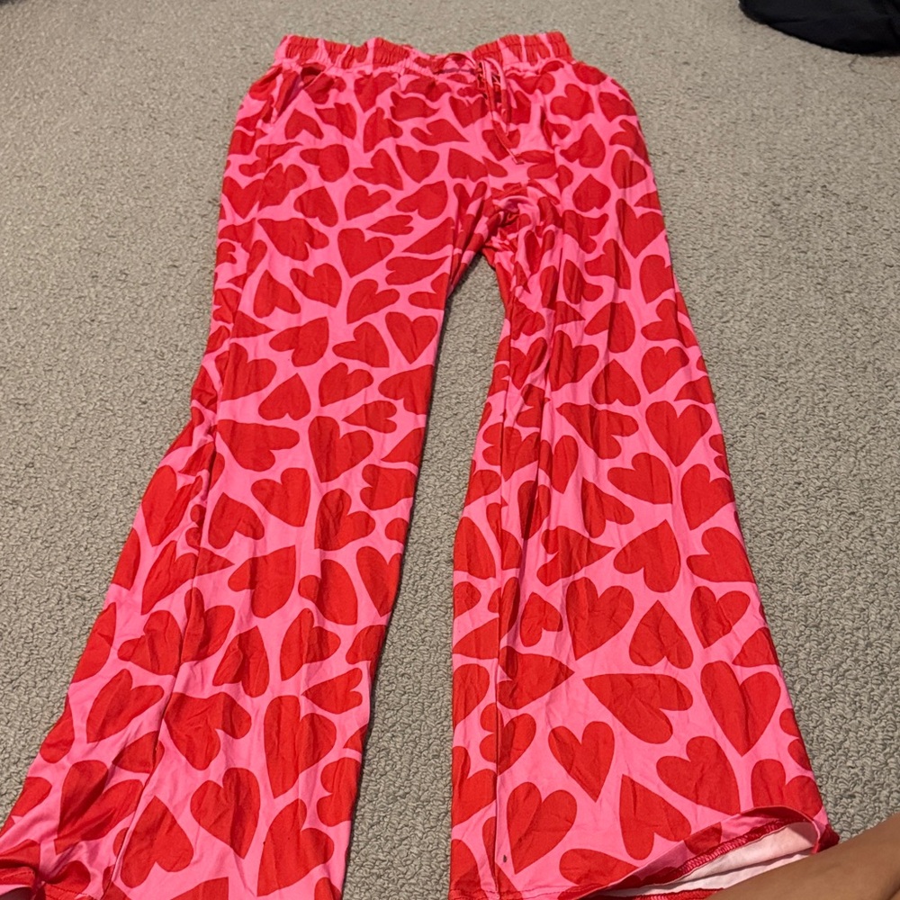 Red Heart Patterned Pajama Pants